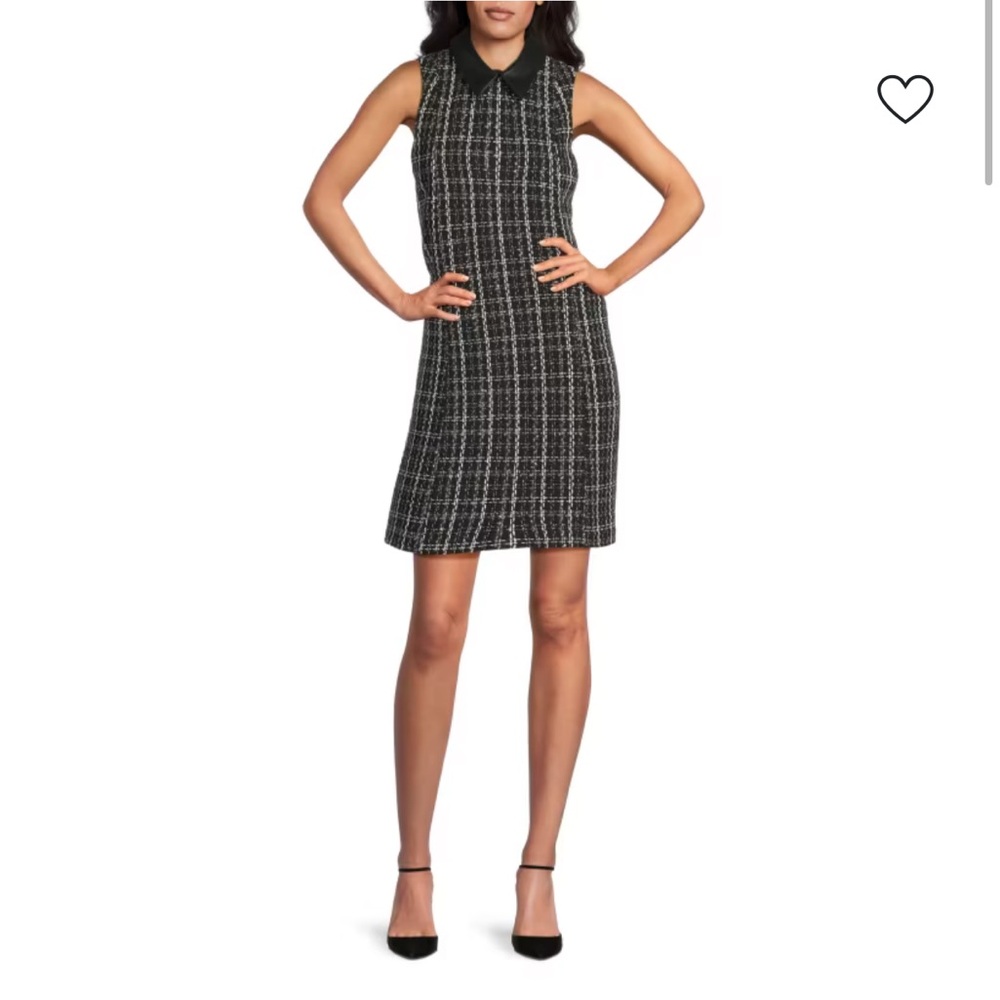 Tweed Peter Pan Collar Sleeveless A-Line Dress